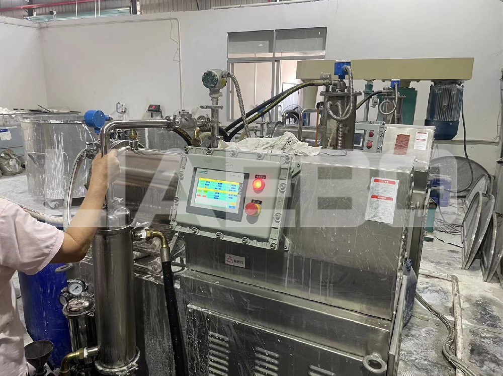 廣東某科技有限公司30L棒銷式砂磨機(jī)調(diào)試成功